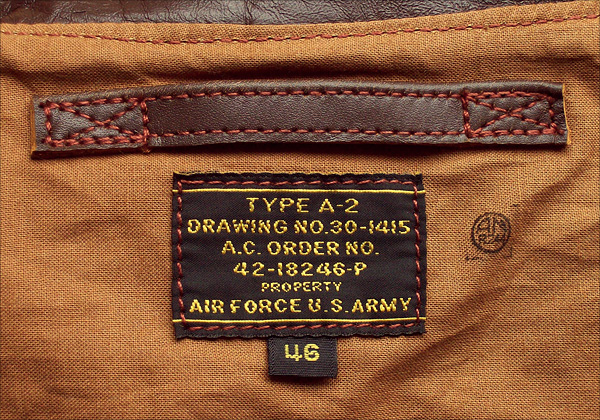 Good Wear Leather's 42-18246-P Type A-2 Label
