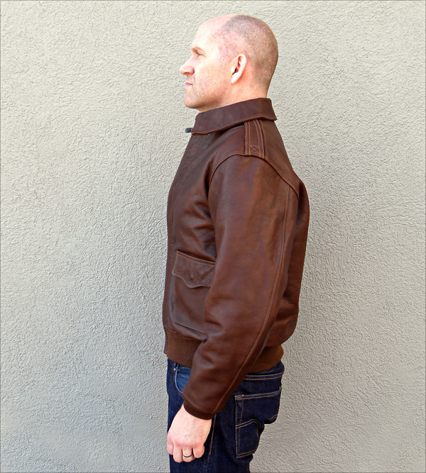 Good Wear Leather 1939 Werber Type A-2 Jacket Side View 