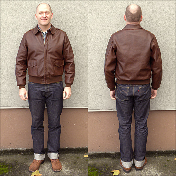 Good Wear Leather 27753 Type A-2 Jacket Front and Back Full
