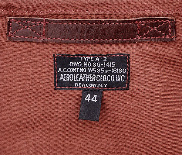 Good Wear Leather Aero W535-ac-16160 Type A-2 Jacket Label