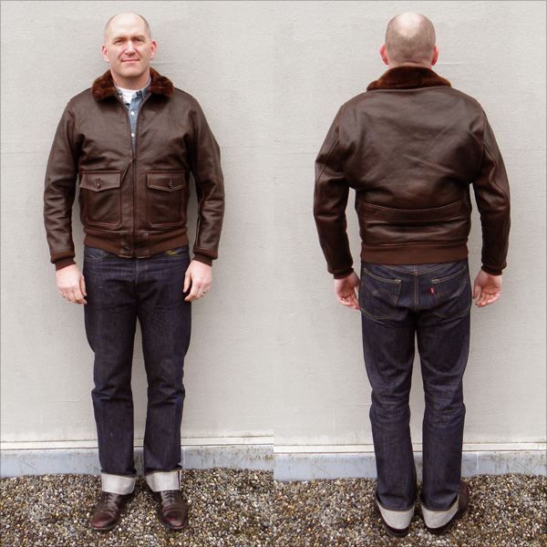 Good Wear Leather Bogen & Tenenbaum AN-6552 Jacket Front and Back Full