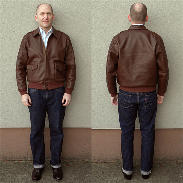 Good Wear Leather's J.A. Dubow Type A-2 Flight Jacket Reverse View