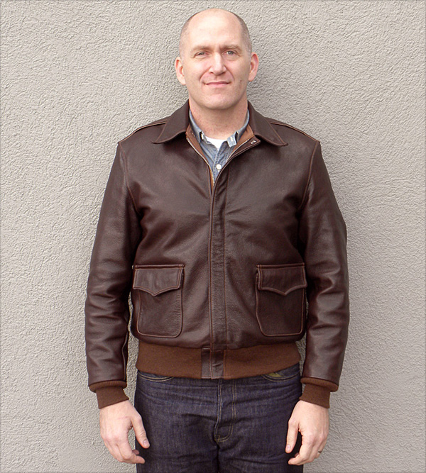 Good Wear Leather I. Chapman & Sons Type A-2 Jacket Front View 