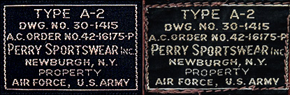 Perry Sportswear 42-16175-P Label Comparison
