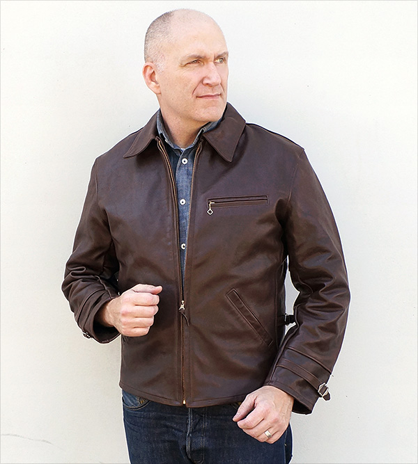Norshor Ventura Horsehide Half-Belt Leather Jacket