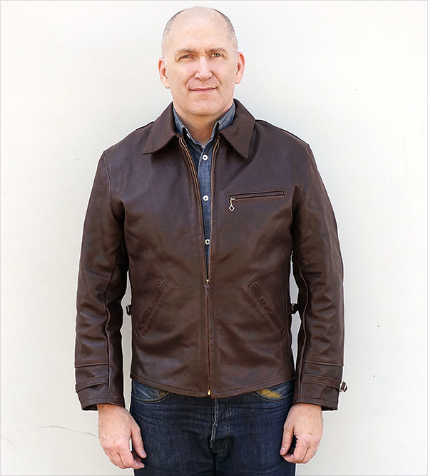 Norshor Ventura Horsehide Half-Belt Leather Jacket