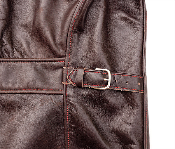 Pancho Barnes Cross-Zip Horsehide Half Belt Jacket
