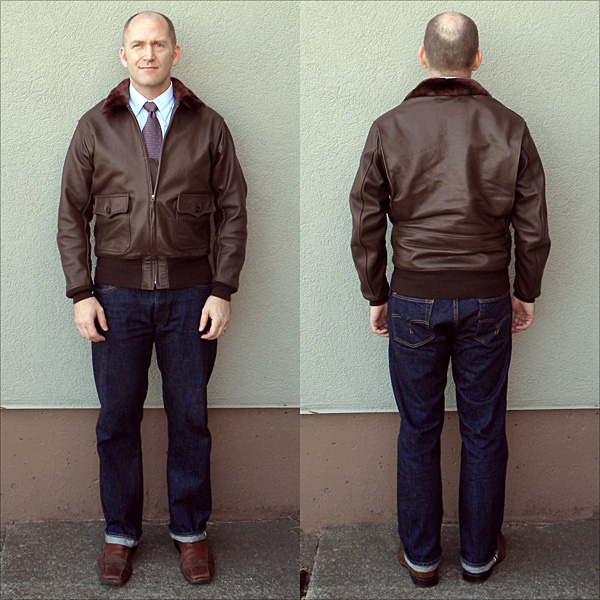 Good Wear Leather Monarch Mfg. Co. M-422 Jacket Front and Back Full