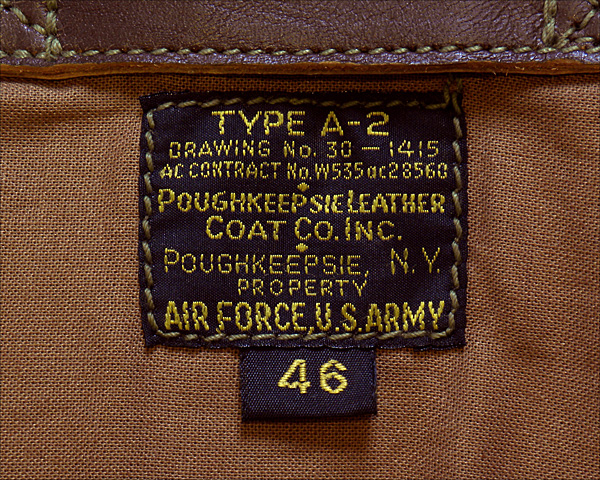 Good Wear Leather's Poughkeepsie Type A-2 Flight Jacket Label
