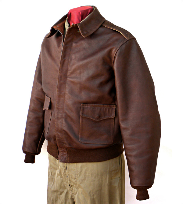 Good Wear Leather Rough Wear 42-1401-P Type A-2 Jacket Front View