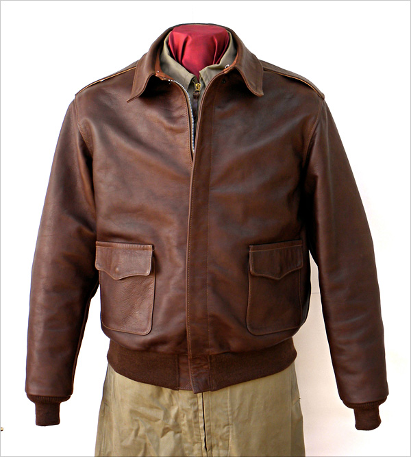 Good Wear Leather Rough Wear 42-1401-P Type A-2 Jacket Front View