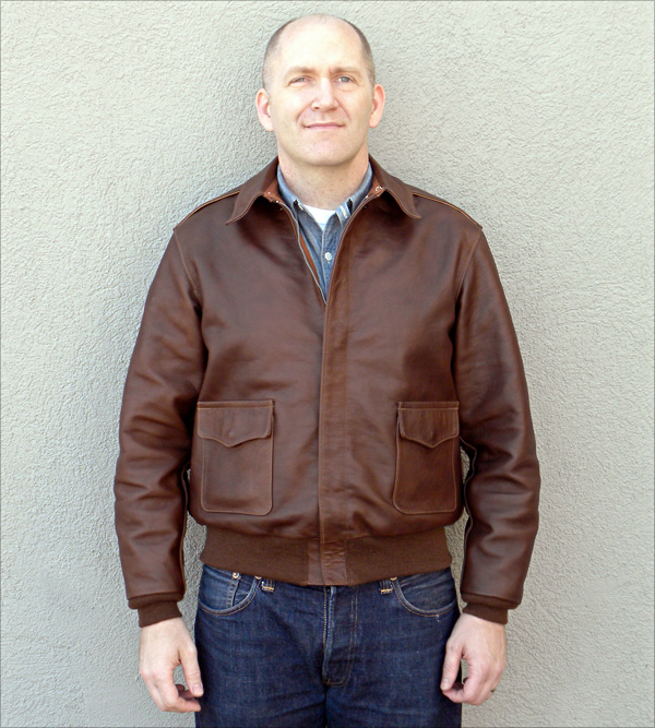 Good Wear Leather Rough Wear 42-1401-P Type A-2 Jacket Front View