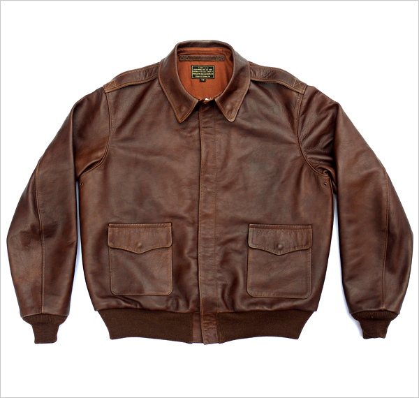 Good Wear Leather Rough Wear 42-1401-P Type A-2 Jacket Front View Flat