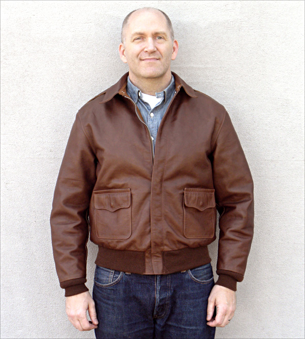 Good Wear Leather Rough Wear 42-1401-P Type A-2 Jacket Front View