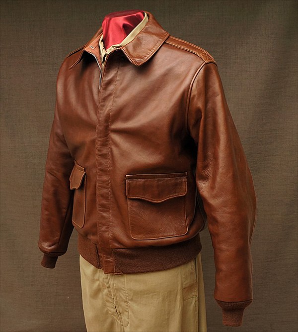 Good Wear Leather Rough Wear 42-1401-P Type A-2 Jacket Front View 