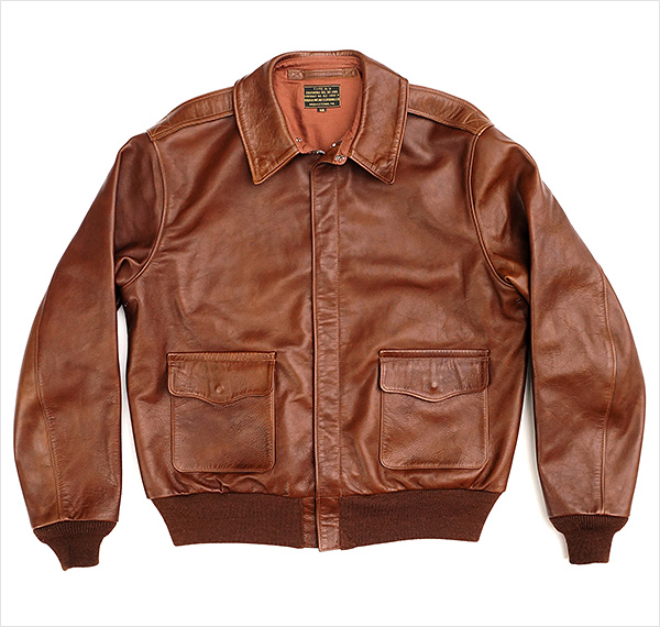 Good Wear Leather Rough Wear 42-1401-P Type A-2 Jacket Front View Flat