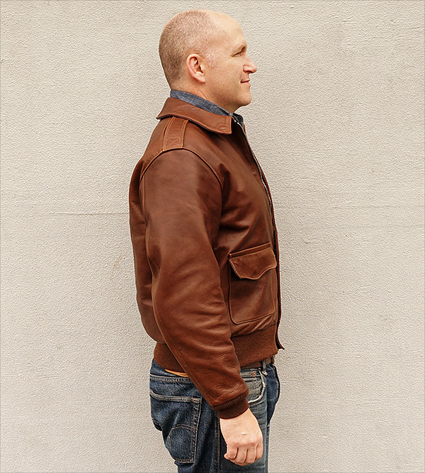 Good Wear Leather Rough Wear 42-1401-P Type A-2 Jacket Side View