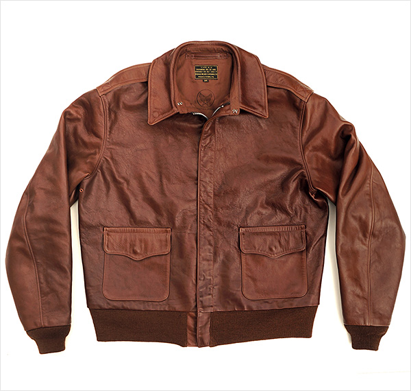 Good Wear Leather Rough Wear 42-1401-P Type A-2 Jacket Front View Flat
