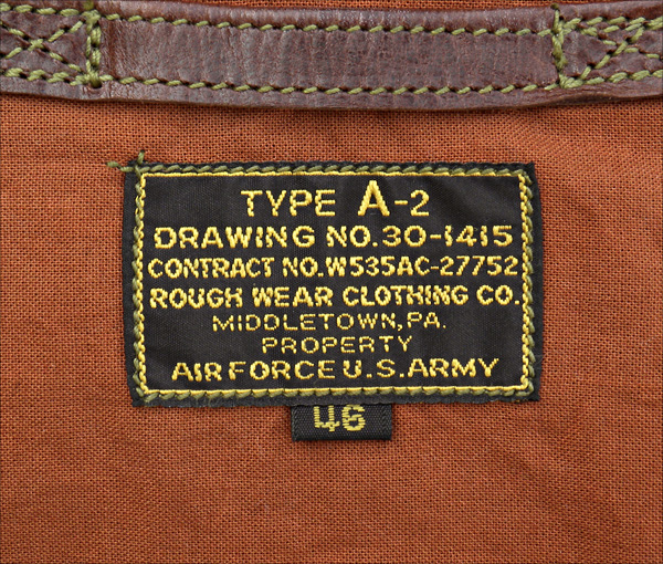 Good Wear Leather's Rough Wear Type A-2 Label