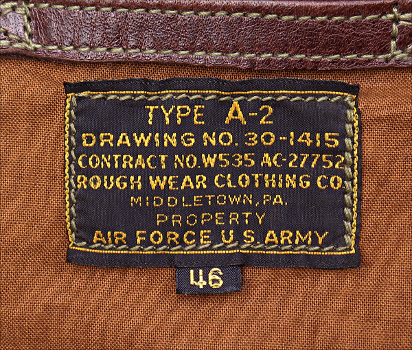 Good Wear Leather's Rough Wear Type A-2 Label
