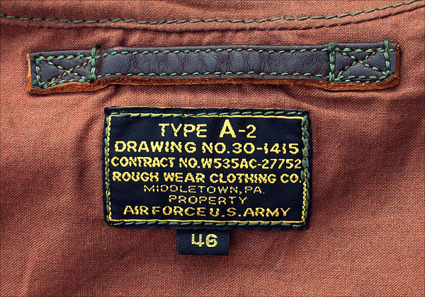 Good Wear Leather's Rough Wear Type A-2 Label