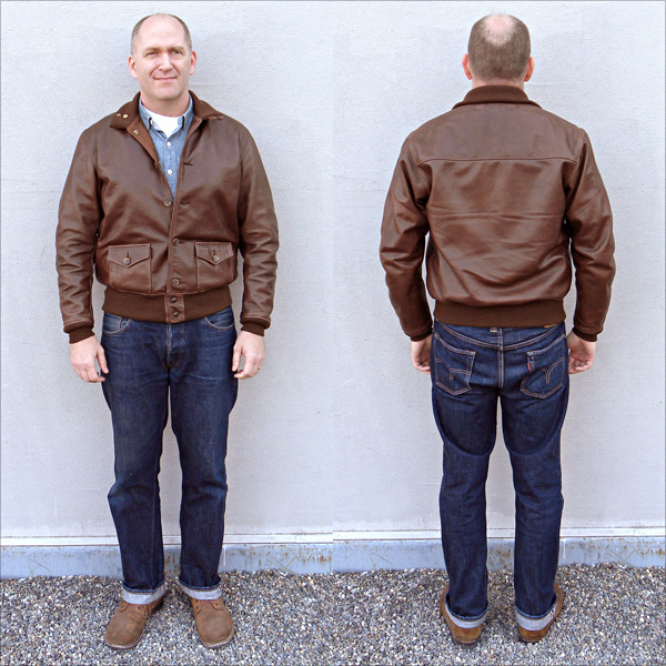Good Wear Leather Type A-1 Jacket Front and Back Full