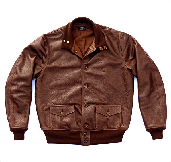 Good Wear Leather Type A-1 Jacket Front View Flat