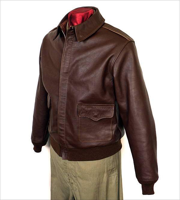 Good Wear Leather Werber Sportswear 42-1402-P Type A-2 Jacket Front View 