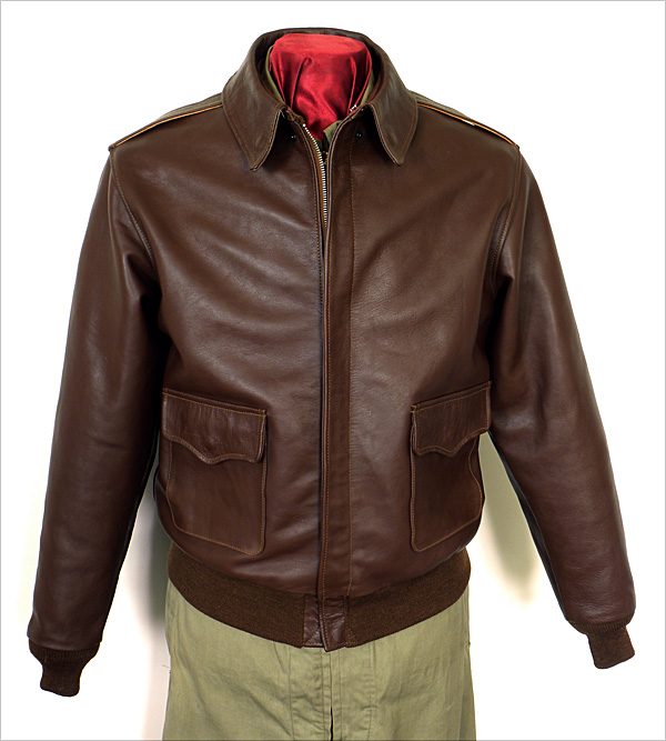 Good Wear Leather Werber Sportswear 42-1402-P Type A-2 Jacket Front View 