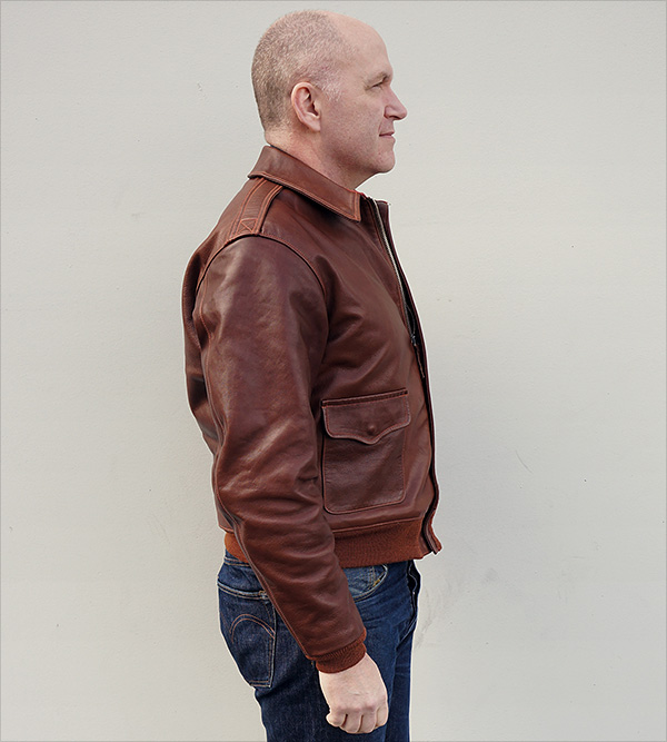 Good Wear Leather 1939 Werber Type A-2 Jacket Side View 