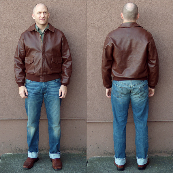 Good Wear Leather 27753 Type A-2 Jacket Front and Back Full
