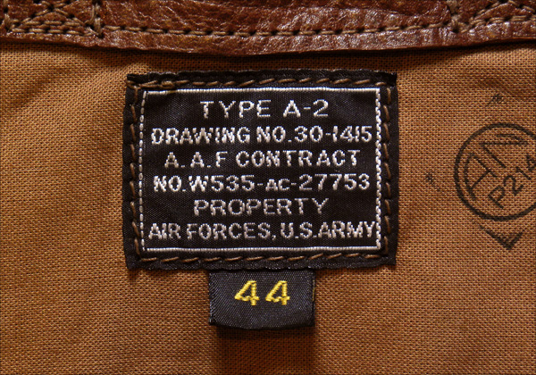 Good Wear Leather 27753 Type A-2 Jacket Label