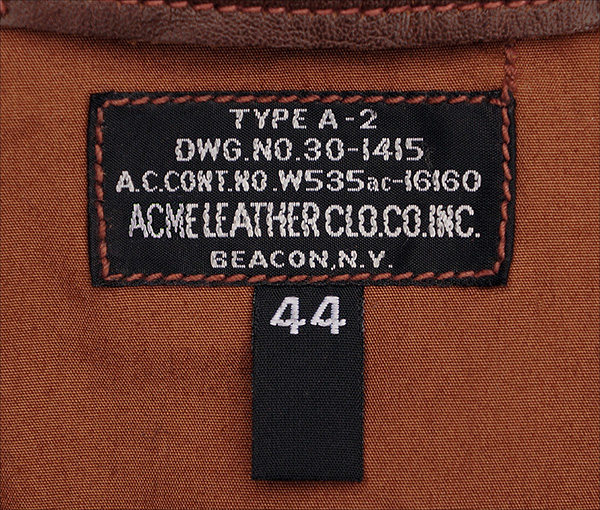 Good Wear Leather Aero W535-ac-16160 Type A-2 Jacket Label