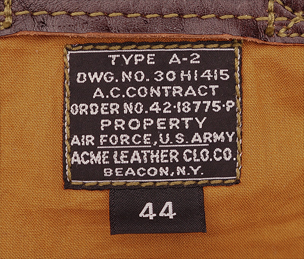 Good Wear Aero Leather 42-18775-P Type A-2 Flight Jacket Horsehide
