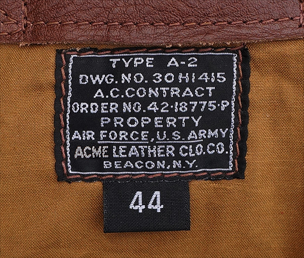 Good Wear Leather Coat Company — Acme Leather 42-18775-P Type A-2 Jacket