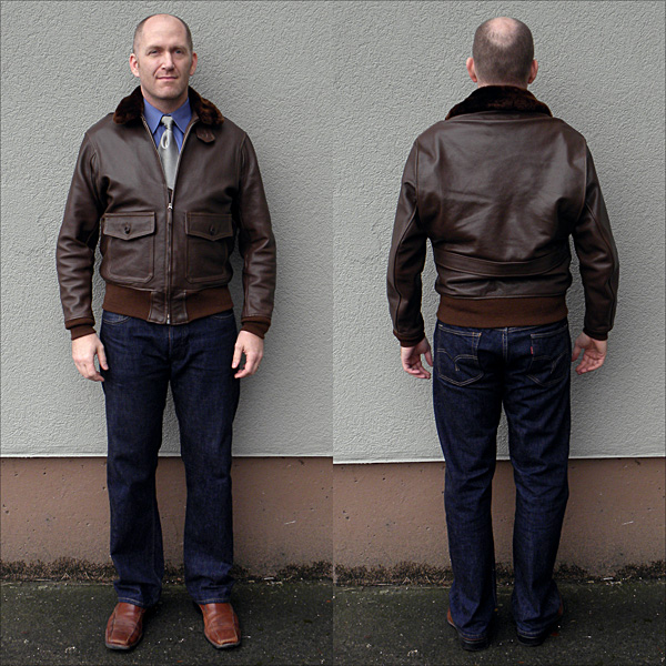 Good Wear Leather Bogen & Tenenbaum AN-6552 Jacket Front and Back Full