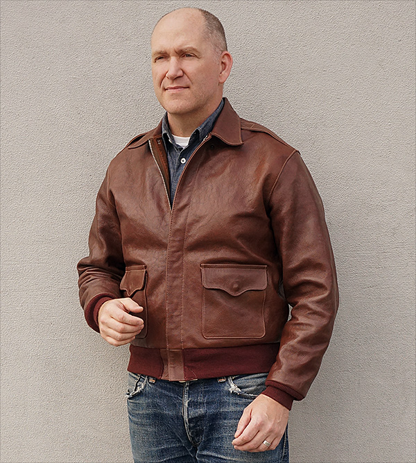 Good Wear Leather's J.A. Dubow Type A-2 Flight Jacket Front View