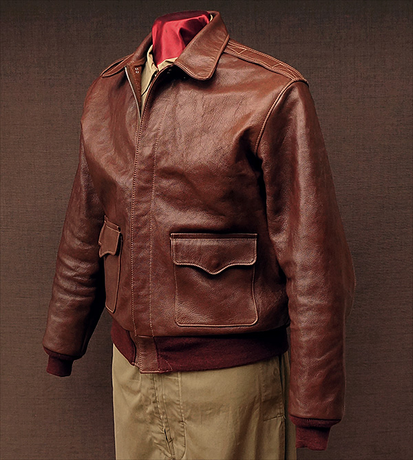 Good Wear Leather's J.A. Dubow Type A-2 Flight Jacket Front View