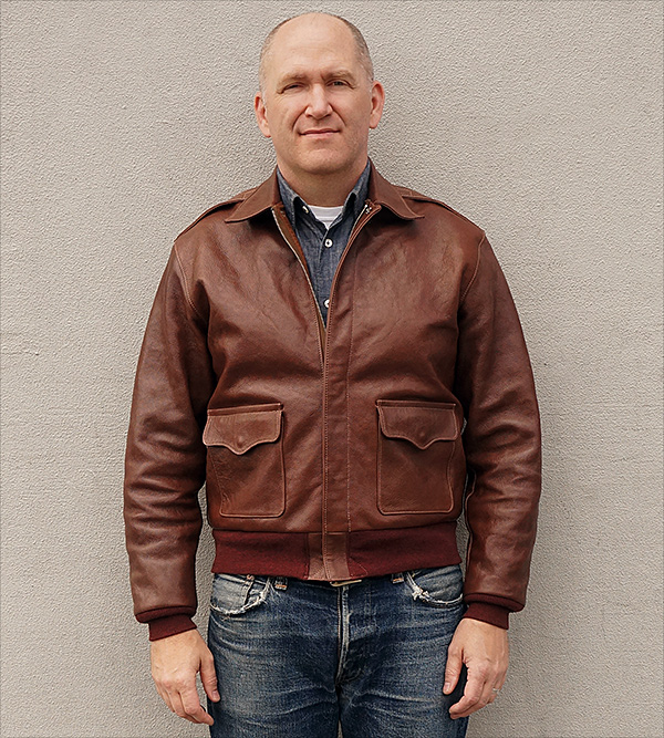 Good Wear Leather's J.A. Dubow Type A-2 Flight Jacket Front View