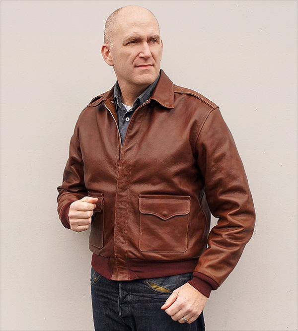 Good Wear Leather's J.A. Dubow Type A-2 Flight Jacket Front View