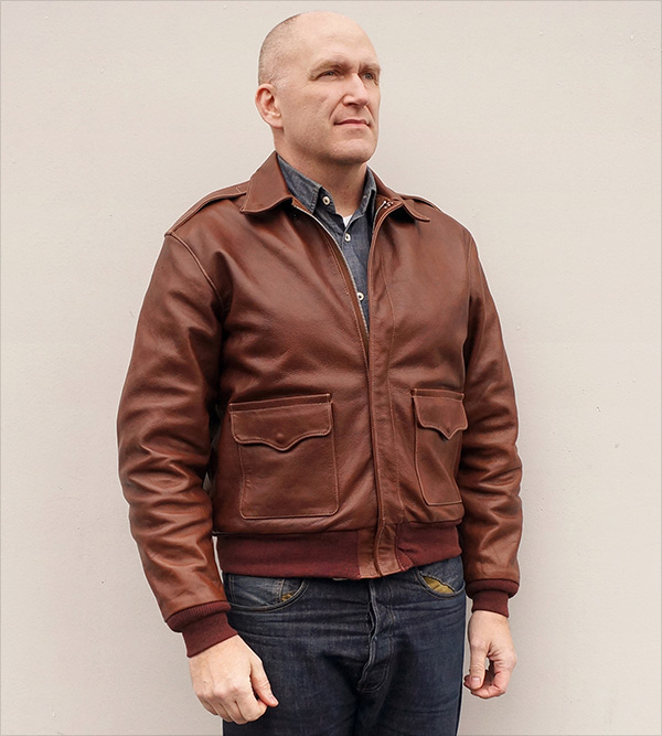 Good Wear Leather's J.A. Dubow Type A-2 Flight Jacket Front View