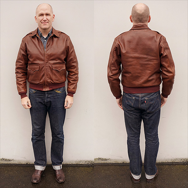 Good Wear Leather's J.A. Dubow Type A-2 Flight Jacket Front View