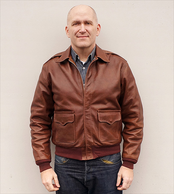 Good Wear Leather's J.A. Dubow Type A-2 Flight Jacket Front View