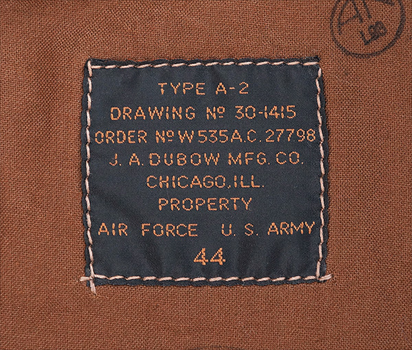 Good Wear Leather's J.A. Dubow Type A-2 Flight Jacket Front View