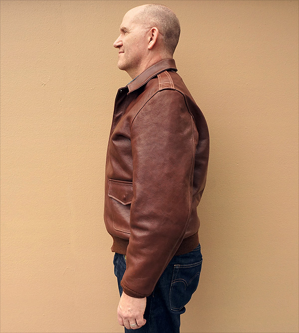 Good Wear Leather I. Chapman & Sons Type A-2 Jacket Side View 