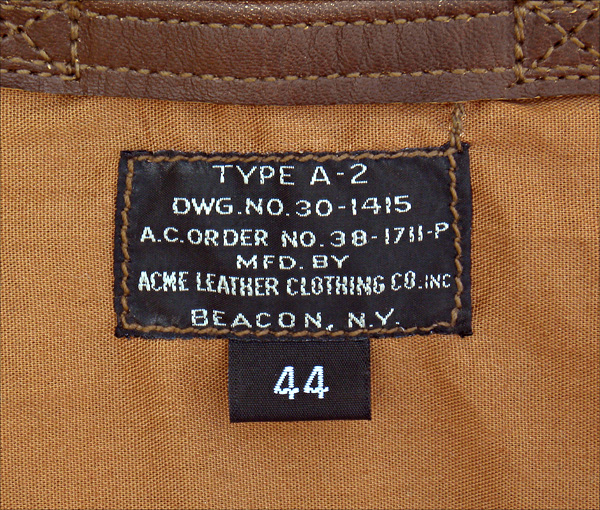 Good Wear Leather Coat Company — Sale 1938 Acme A-2 Jacket