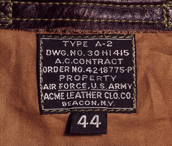 Good Wear Leather Coat Company — Sale Acme 18775-P A-2 Jacket