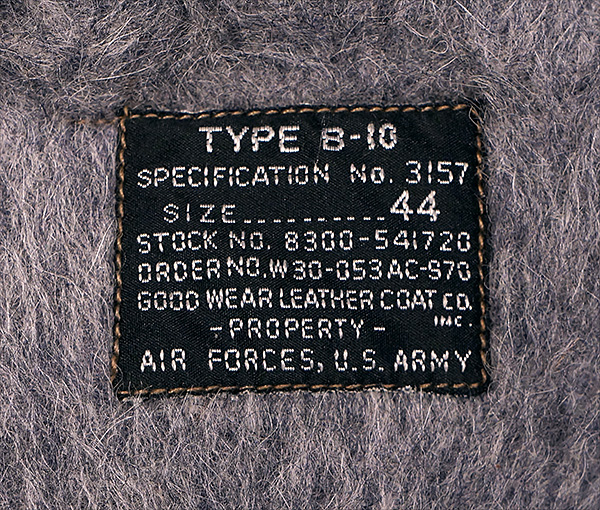 Good Wear Type B-10 Flight Jacket Army Air Forces WWII