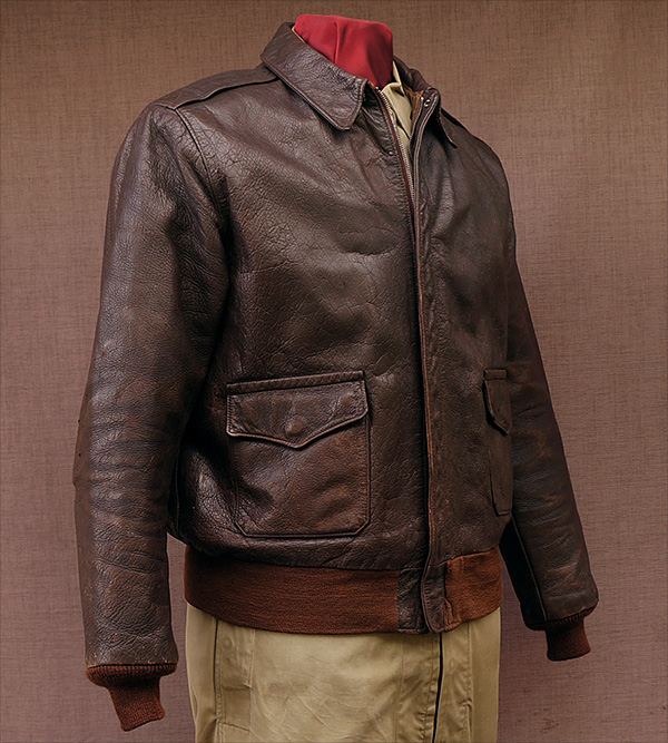 Vintage WWII Bronco Type A-2 Flight Jacket in Goatskin