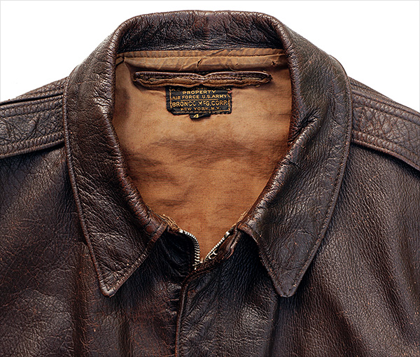 Vintage WWII Bronco Type A-2 Flight Jacket in Goatskin